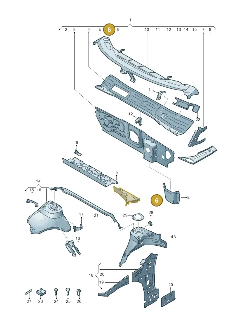 5Q0805397 — Audi Q2 2.0 TDI (2016-2018) diagram 803805500, position 6