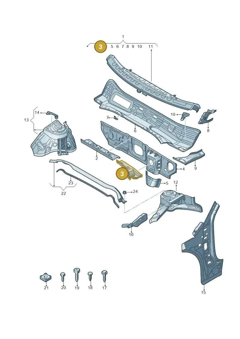 5Q0805397 — Audi TTRS Coupe (2016-2023) diagram 850805500, position 3