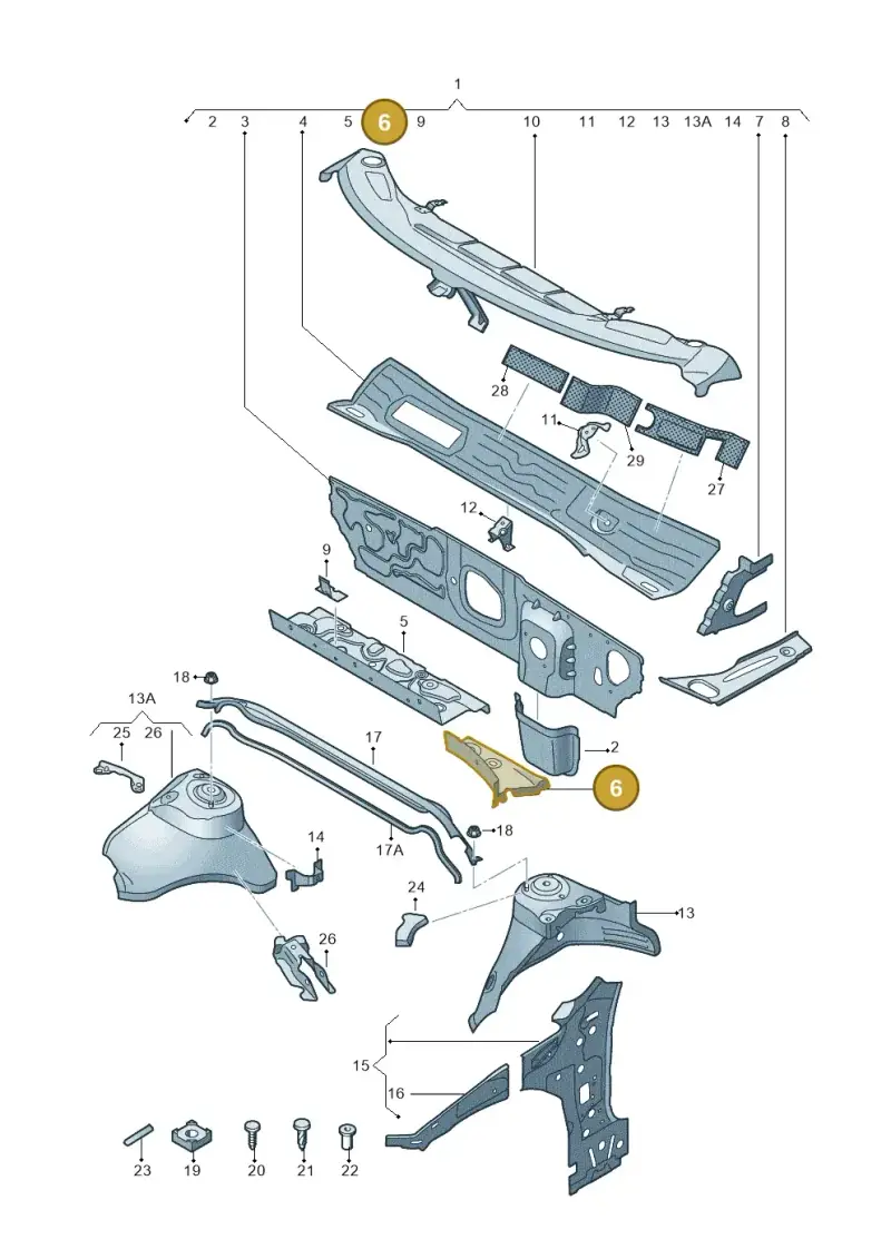 5Q0805398 — Audi RS3 Limousine (2017-2020) diagram 745805500, position 6
