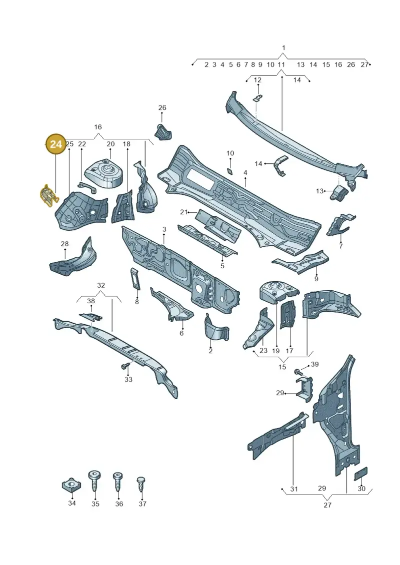 5Q0810812 — Audi RSQ3 Sportback (2019-2024) diagram 597805050, position 24
