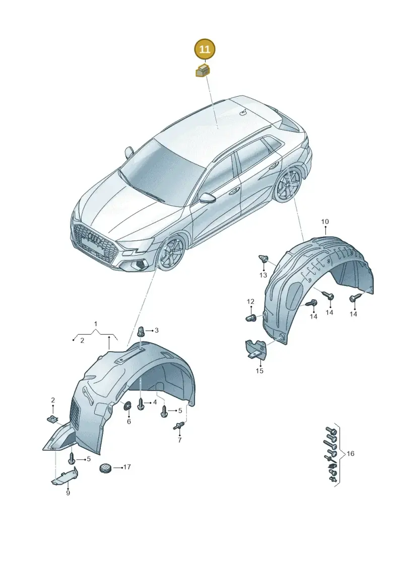 5Q0810988A — Audi A3 Sportback (2019-2021) diagram 596821500, position 11