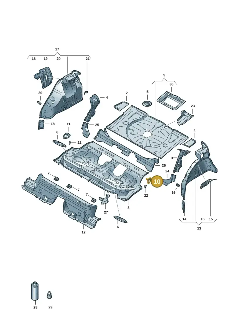 5Q0813721 — Audi A3 Sportback (2019-2021) diagram 596803051, position 10