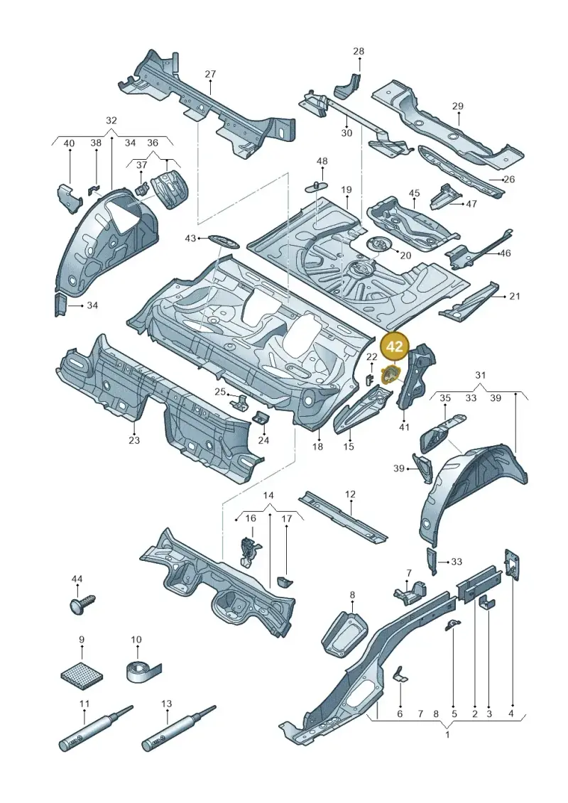 5Q0813721 — Audi RS3 Limousine (2017-2020) diagram 853803110, position 42
