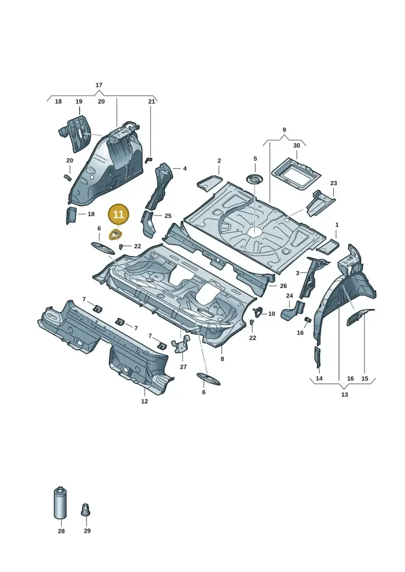 5Q0813722 — Audi A3 Sportback (2019-2021) diagram 596803051, position 11