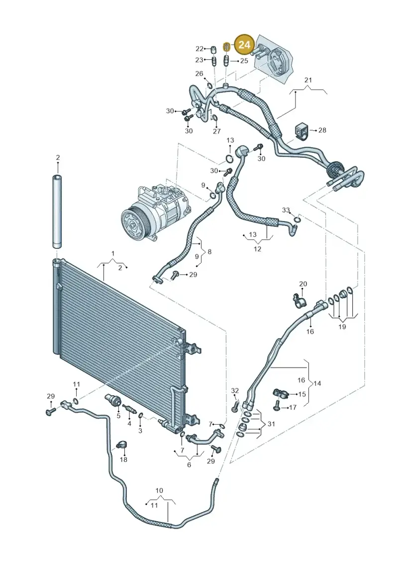 5Q0816231A — Audi A8L qu. 3.0 TDI (2013-2018) diagram 771260400, position 24