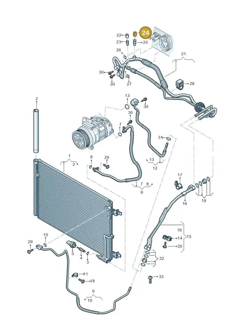 5Q0816231A — Audi A8L qu. 3.0 TDI (2013-2018) diagram 771260650, position 24