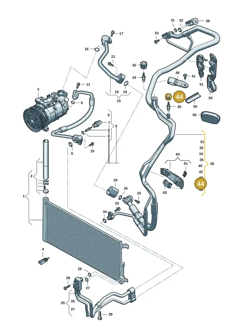 5Q0816231 — Audi A5 Limo 2.0 (2024-) diagram 8wk260400, position 44
