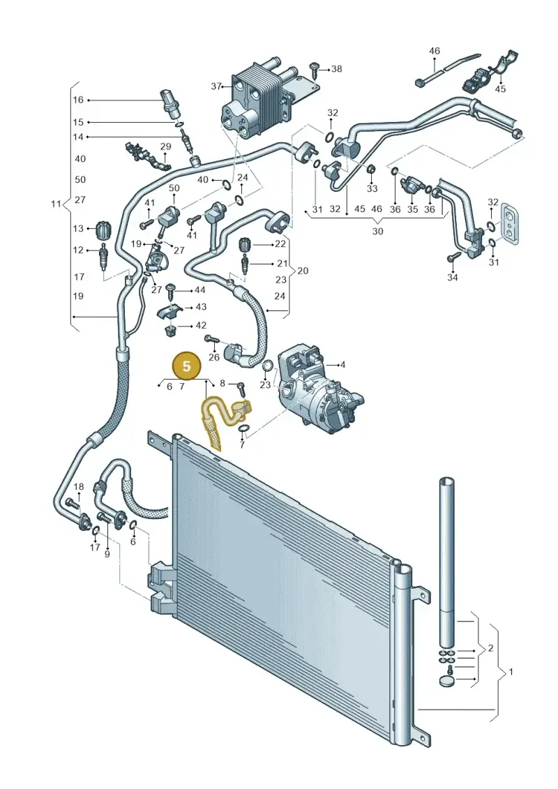 5Q0816721E — Audi A3 Sportback (2019-2021) diagram 596260700, position 5