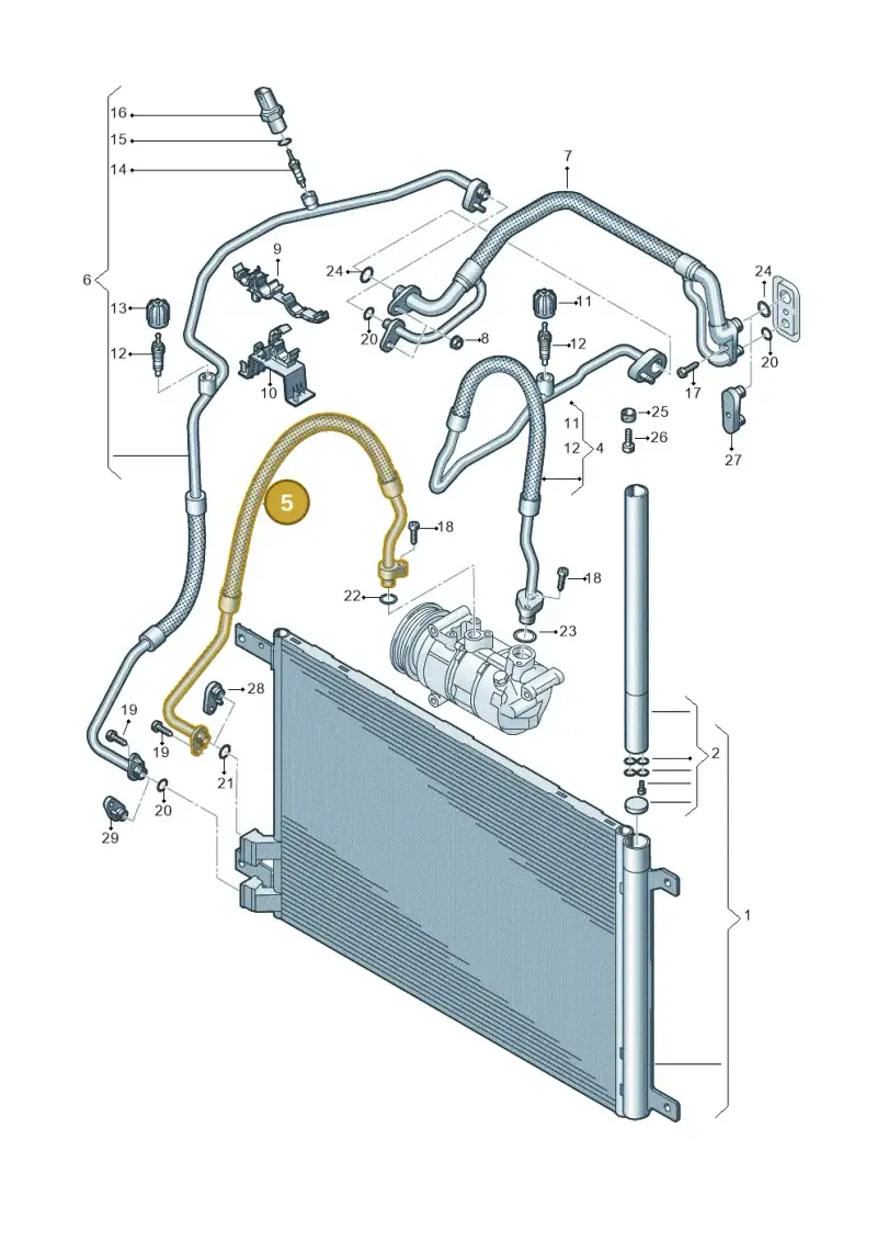 5Q0816721M — Audi TTS Coupe 2.0 (2014-2023) diagram 850260400, position 5