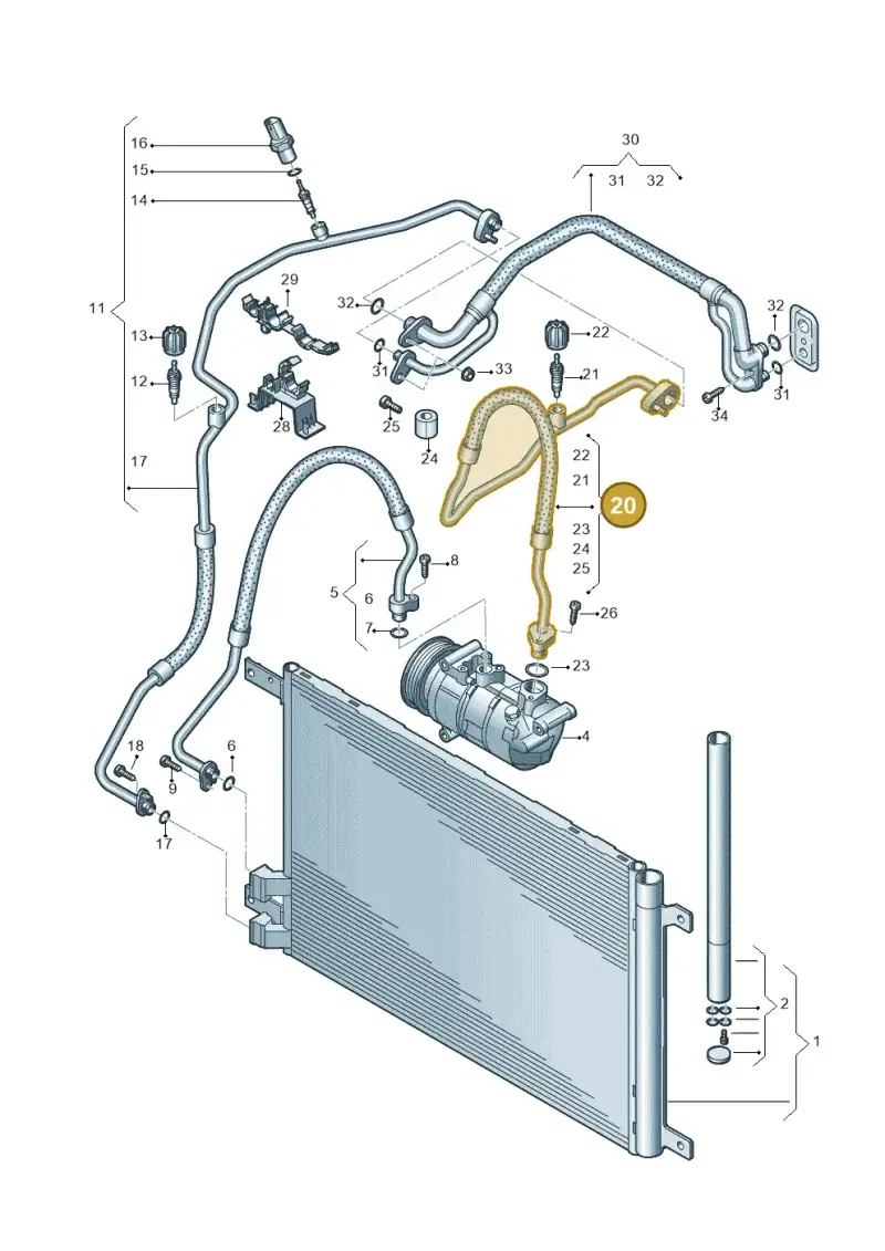 5Q0816743C — Audi A3 Sportback (2019-2021) diagram 746260400, position 20