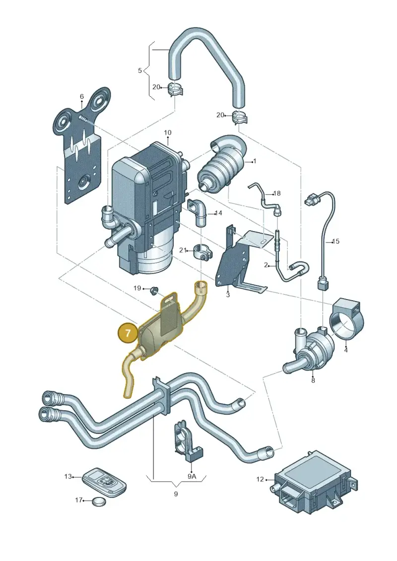 5Q0819193B — Audi A3 Sportback (2016-2020) diagram 745000110, position 7