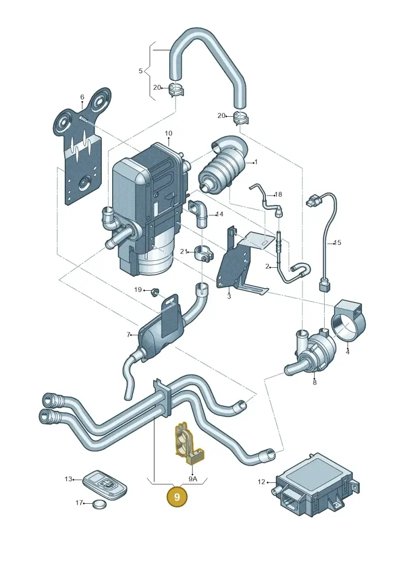 5Q0819350B — Audi A3 Sportback (2016-2020) diagram 745000110, position 9