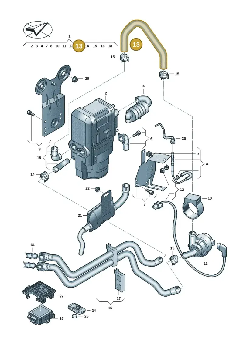 5Q0819362 — Audi A3 Sportback (2016-2020) diagram 597819071, position 13
