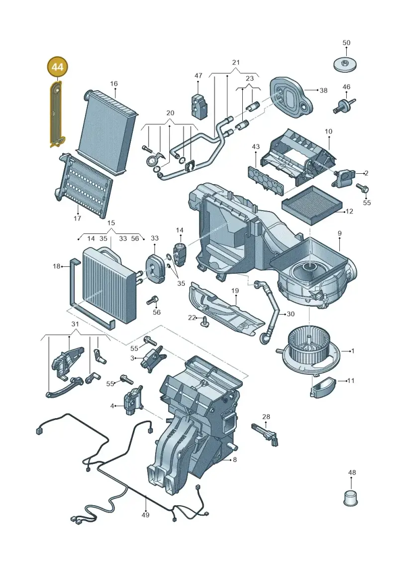 5Q0819422B — Audi A3 Sportback (2019-2021) diagram 745820100, position 44
