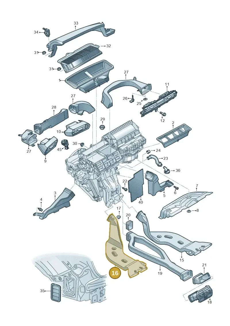 5Q0819805E — Audi A3 Sportback (2019-2021) diagram 596819100, position 16