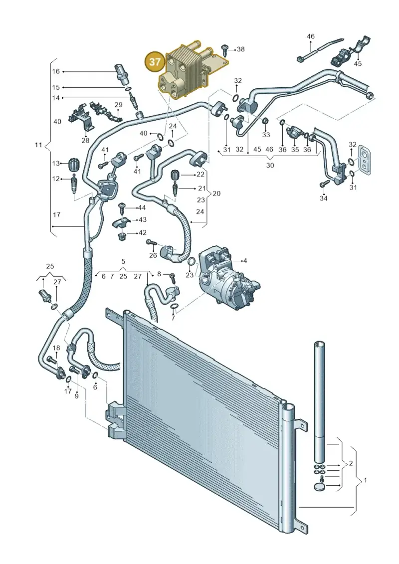 5Q0820031 — Audi A3 Sportback (2016-2020) diagram 746260500, position 37