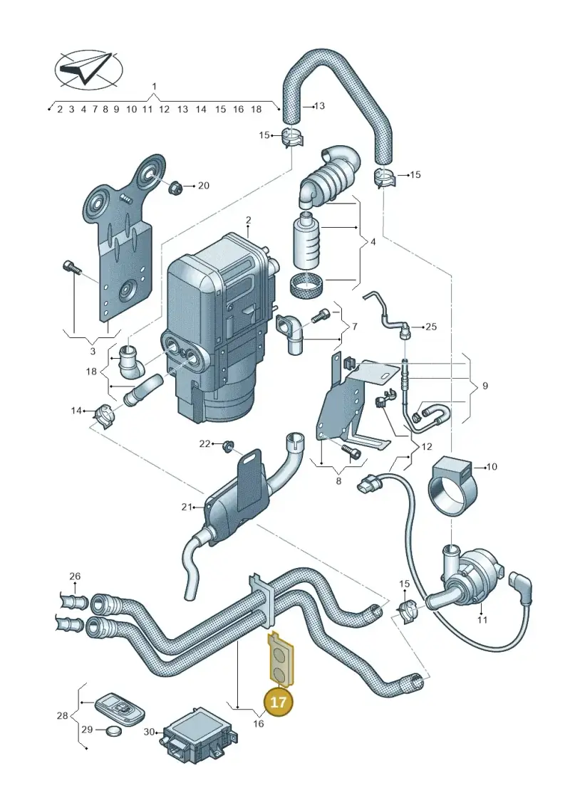 5Q0820495A — Audi A3 Sportback (2019-2021) diagram 596819700, position 17