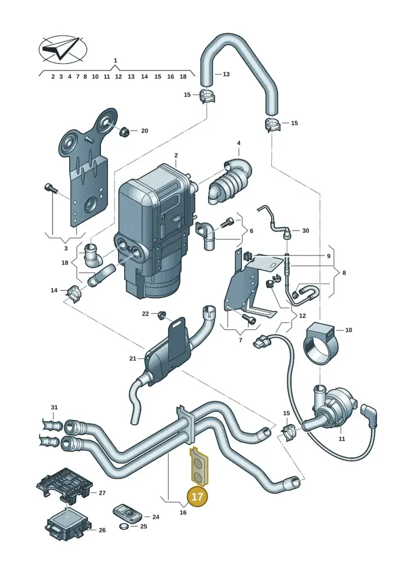 5Q0820495A — Audi Q3 quattro (2018-2019) diagram 597819071, position 17