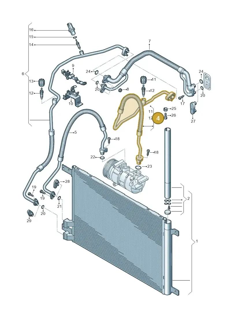 5Q0820743E — Audi TTS Coupe 2.0 (2014-2023) diagram 850260400, position 4