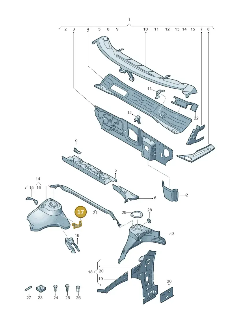 5Q0823402 — Audi Q2 2.0 TDI (2016-2018) diagram 803805500, position 17