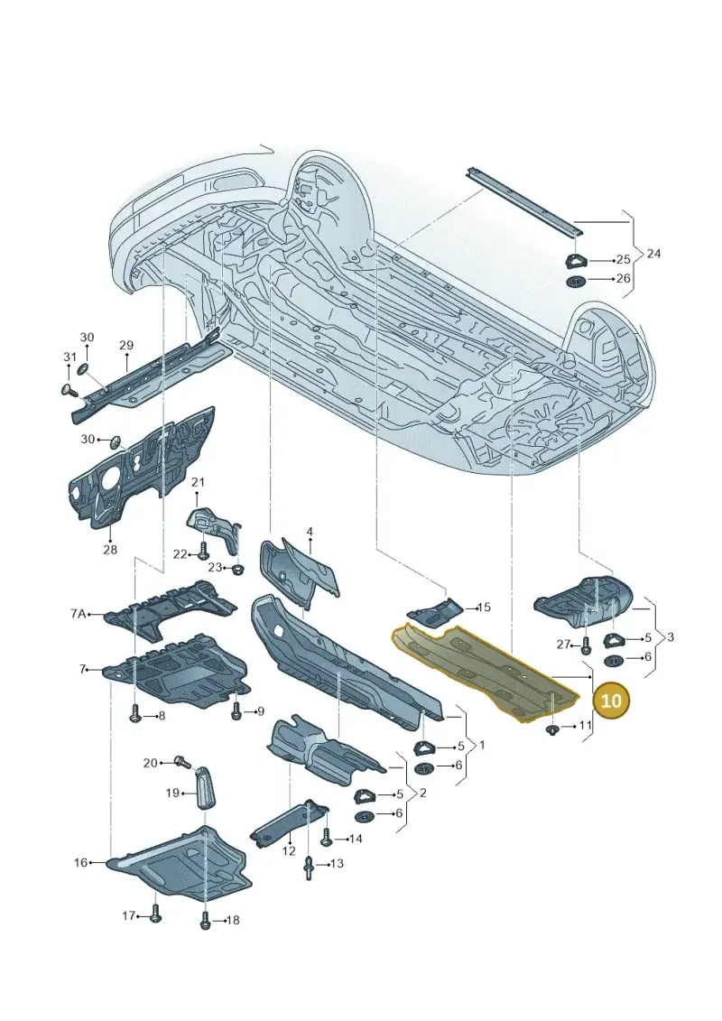 5Q0825201L — Audi A3 Sportback (2016-2020) diagram 890825100, position 10
