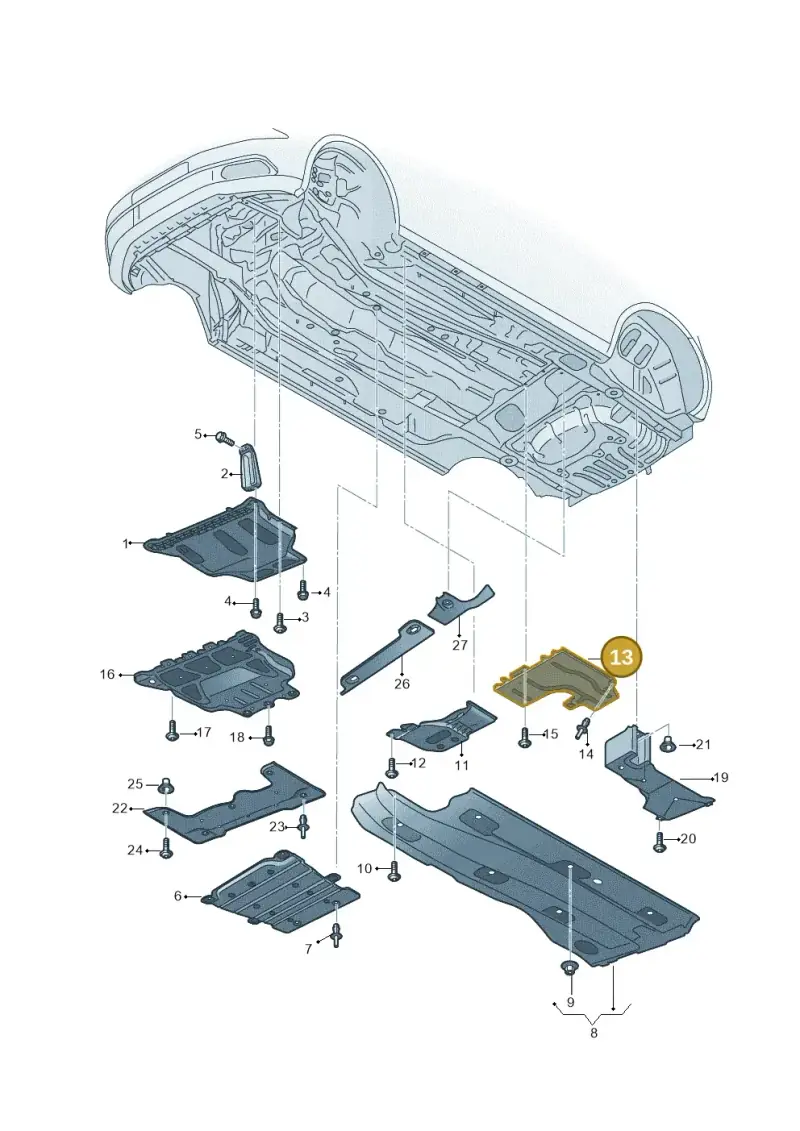 5Q0825206K — Audi Q2 1.4 (2018-) diagram 803825100, position 13