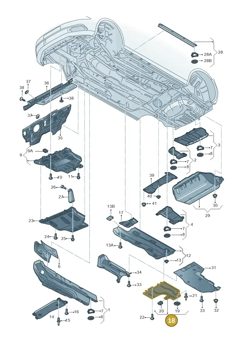 5Q0825206K — Audi A3 Sportback (2016-2020) diagram 890825000, position 18