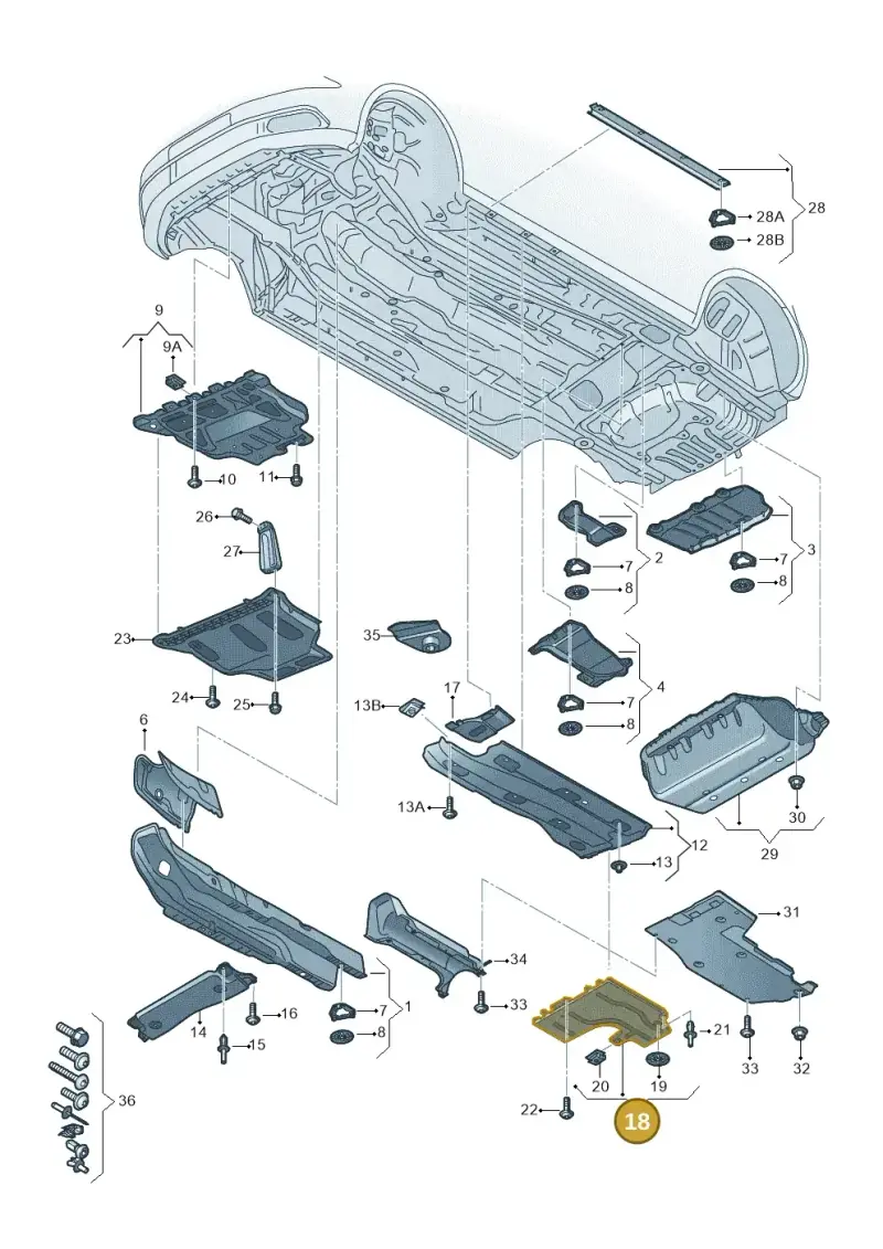 5Q0825206L — Audi A3 Sportback (2012-2016) diagram 745825000, position 18