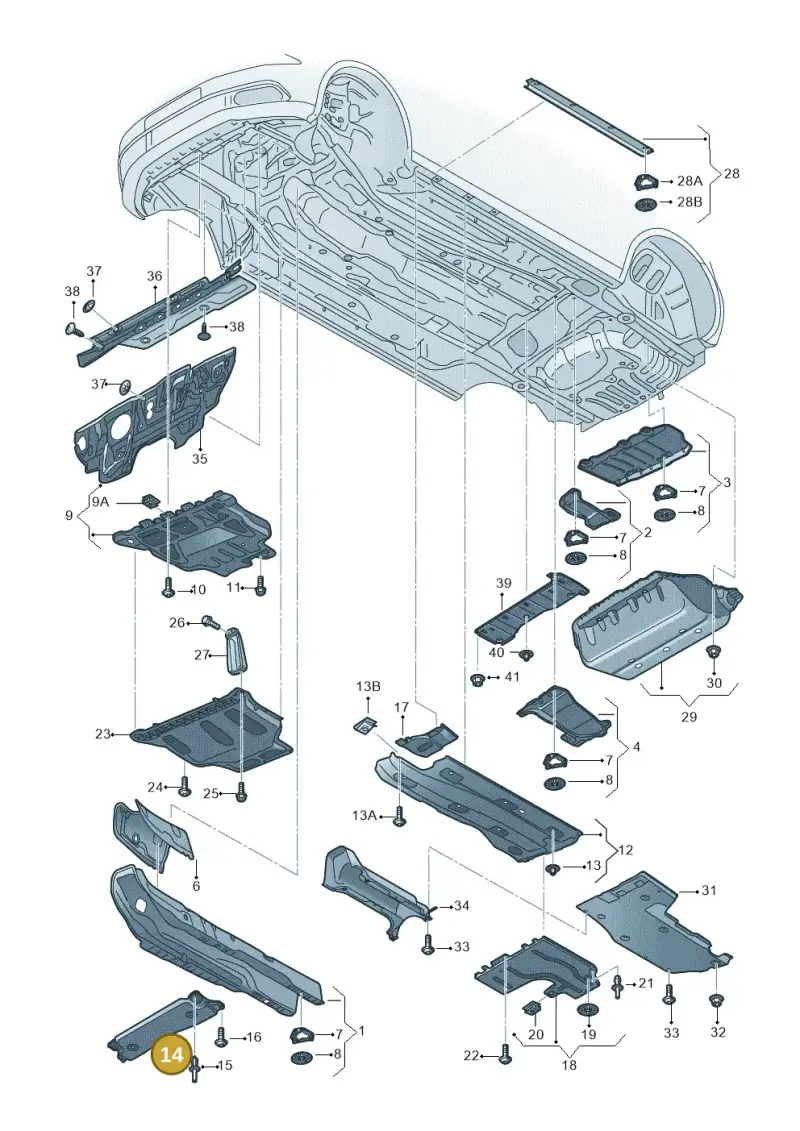 5Q0825229C — Audi A3 Sportback (2016-2020) diagram 890825000, position 14