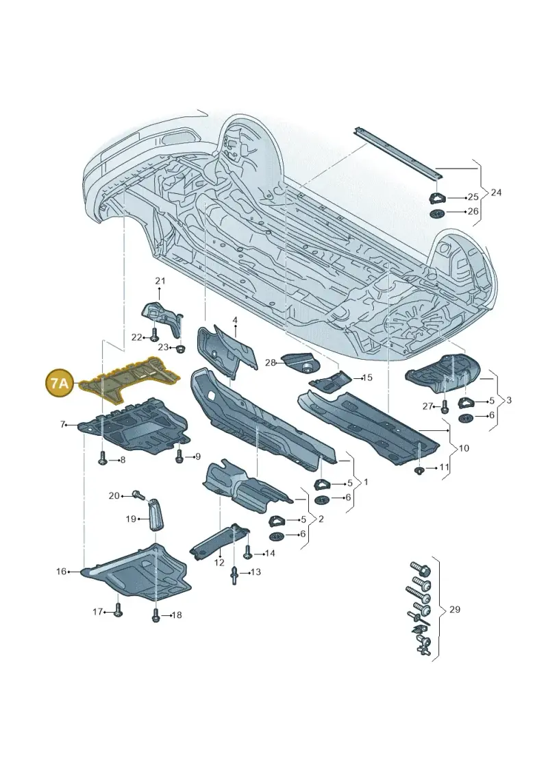 5Q0825235A — Audi A3 Sportback (2012-2016) diagram 745825100, position 7A