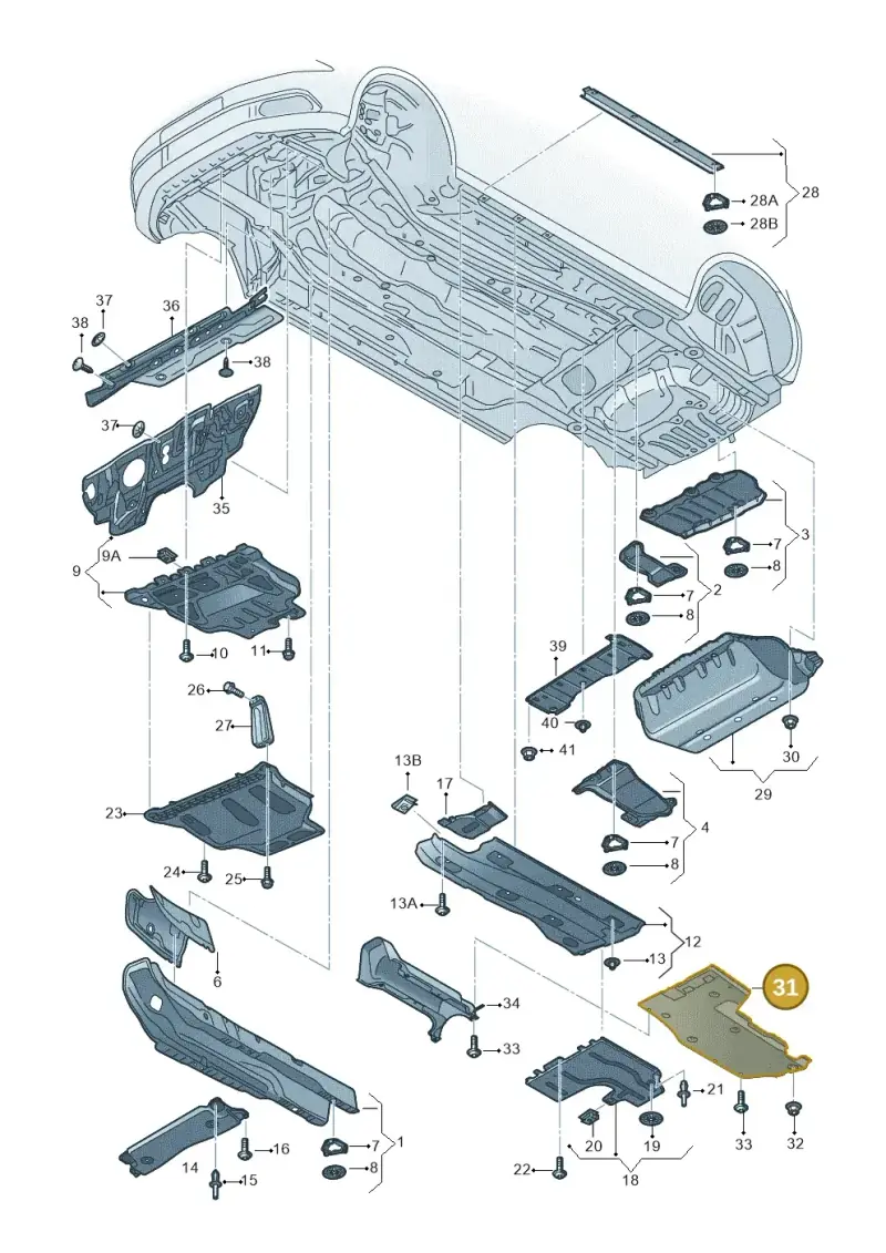 5Q0825506C — Audi A3 Sportback (2016-2020) diagram 890825000, position 31