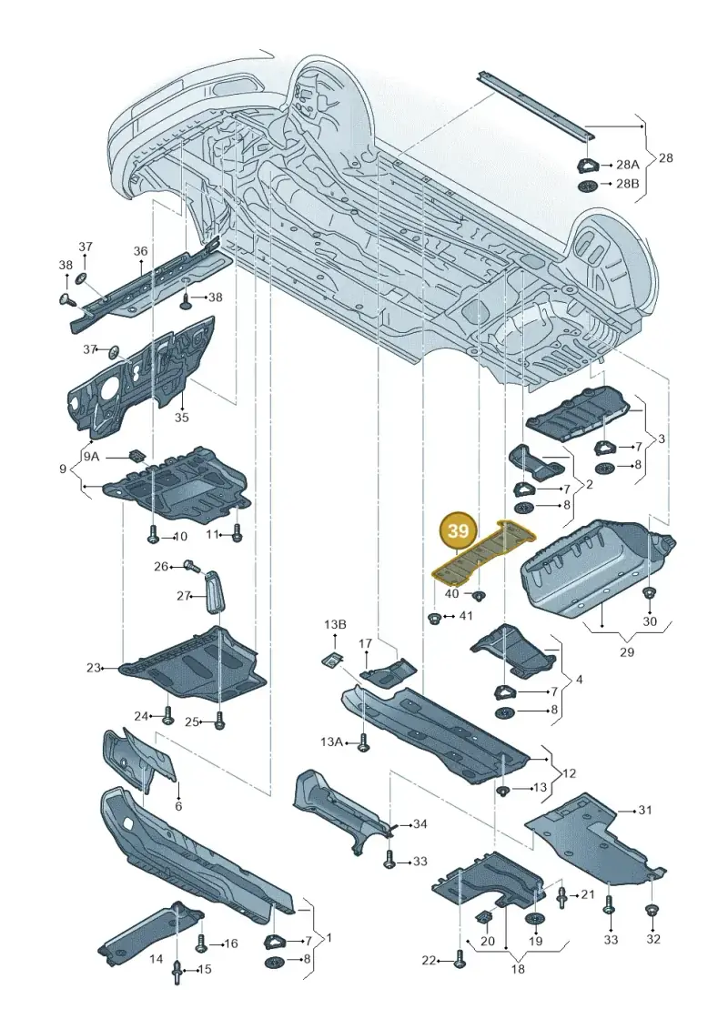 5Q0825519C — Audi A3 Sportback (2016-2020) diagram 890825000, position 39