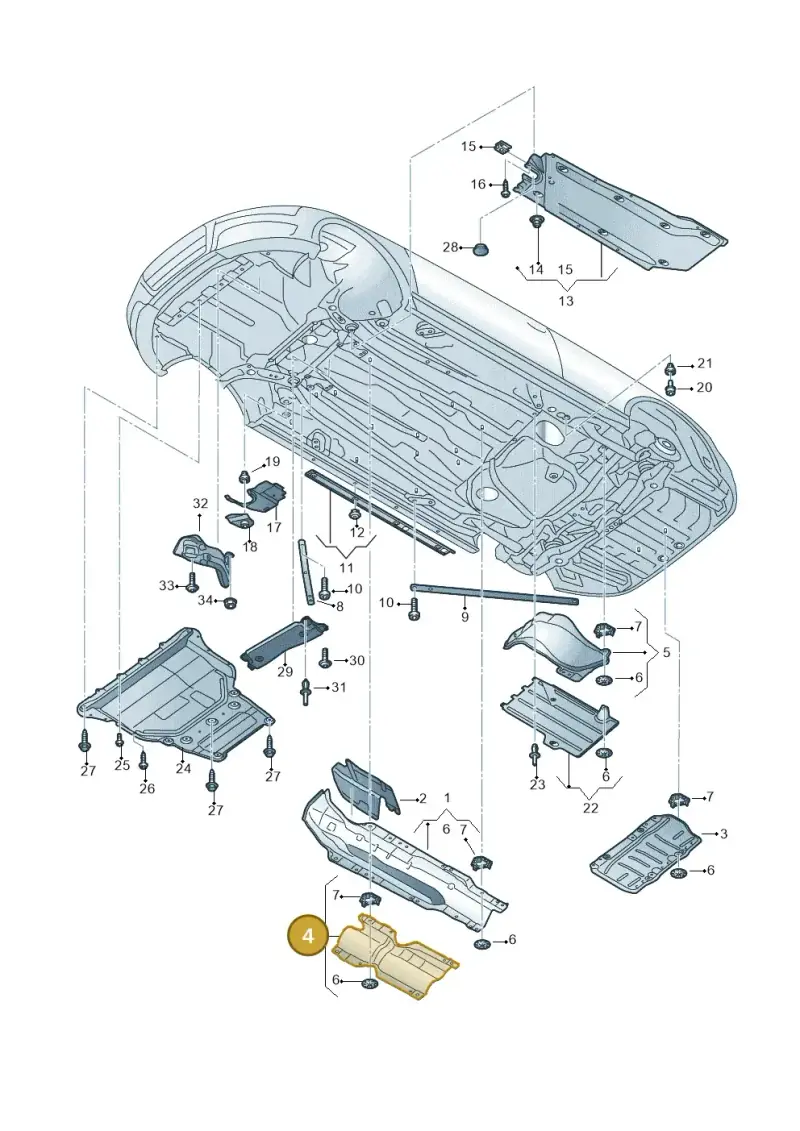 5Q0825613C — Audi A3 Cab. 1.4 (2013-2016) diagram 778825000, position 4