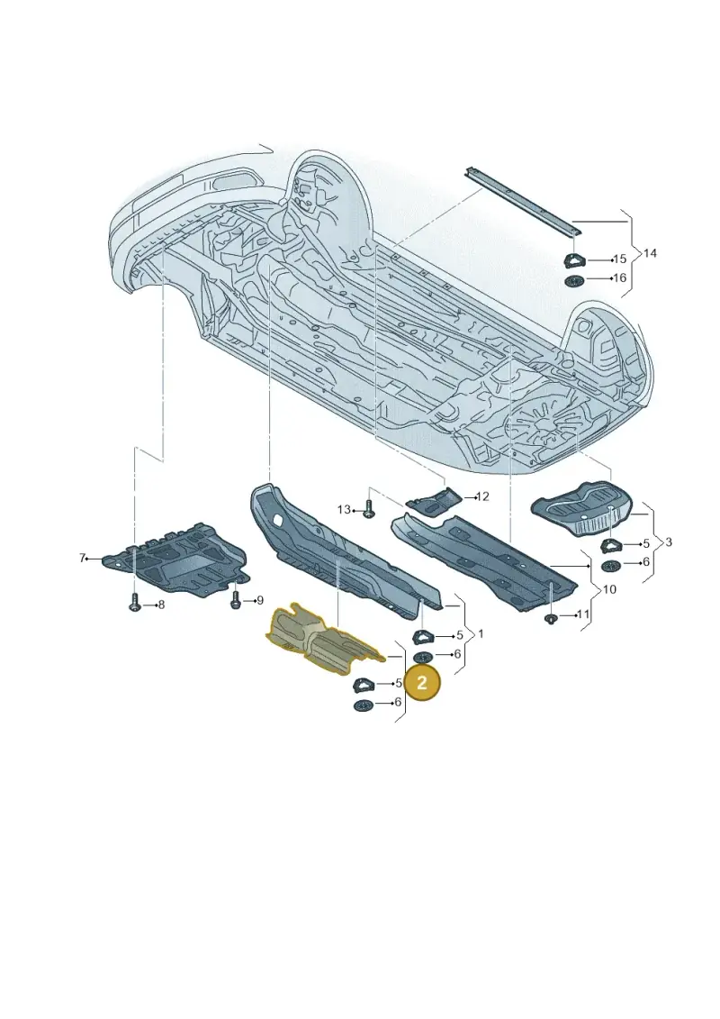 5Q0825613C — Audi RS3 Sportback (2015-2016) diagram 858825000, position 2