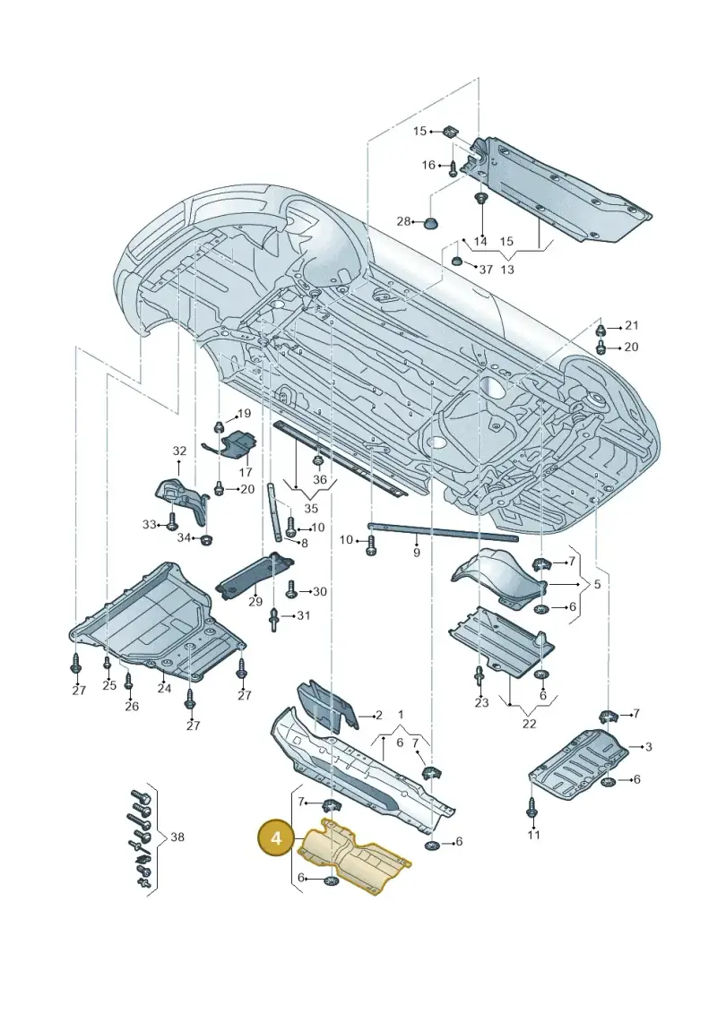 5Q0825613C — Audi A3 Cabrio (2016-2020) diagram 891825000, position 4