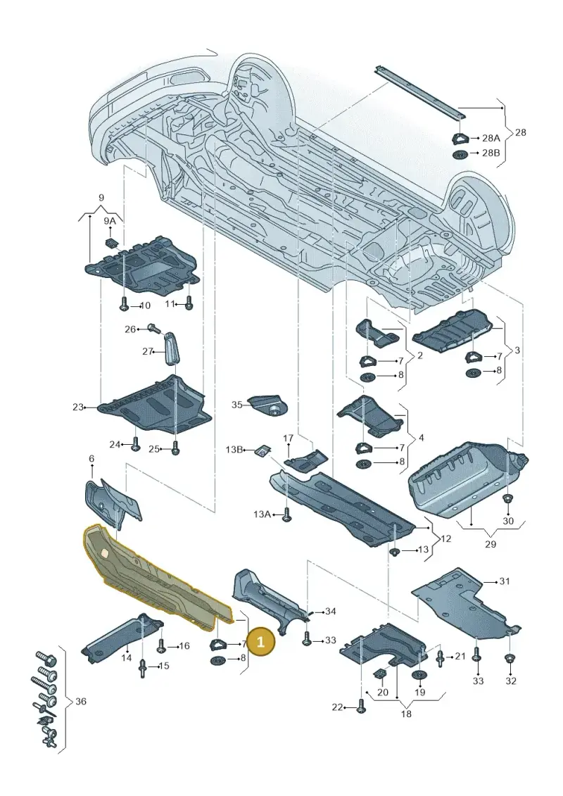 5Q0825661AF — Audi A3 Sportback (2012-2016) diagram 745825000, position 1