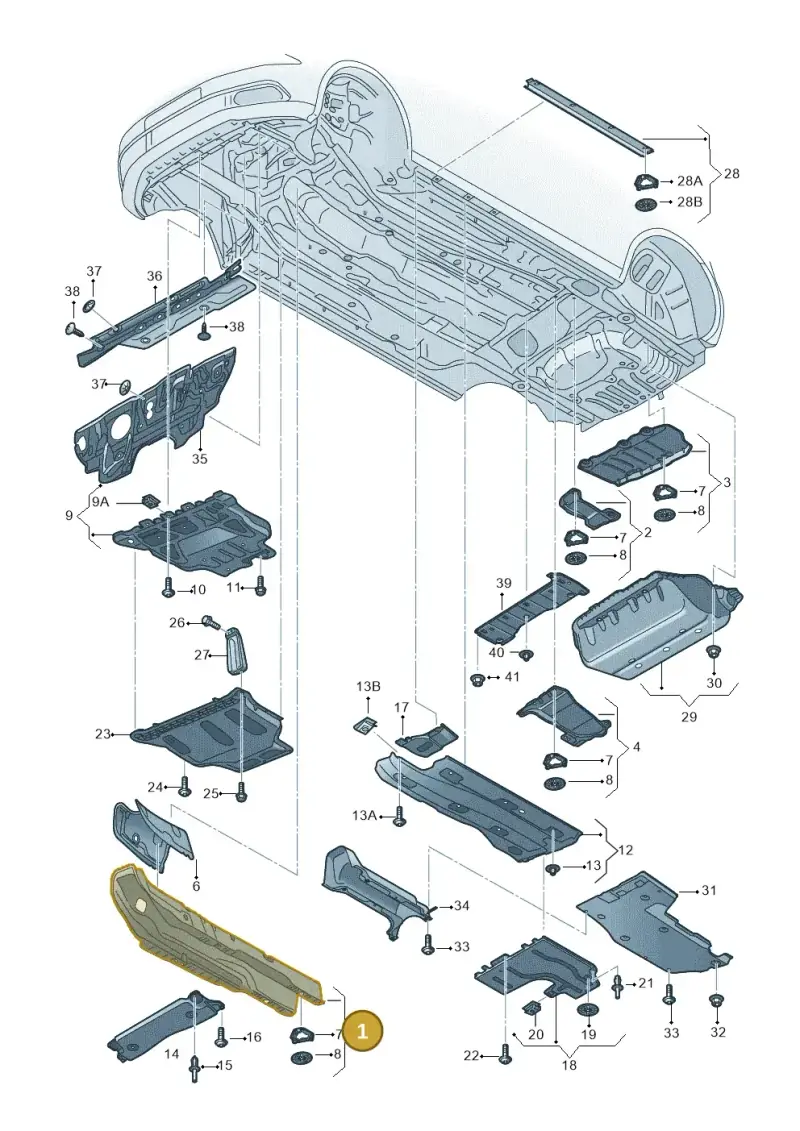 5Q0825661BL — Audi A3 Sportback (2016-2020) diagram 890825000, position 1