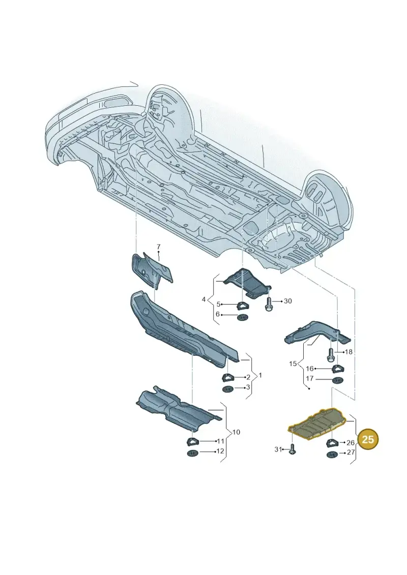 5Q0825701J — Audi A3 Sportback (2019-2021) diagram 596825500, position 25