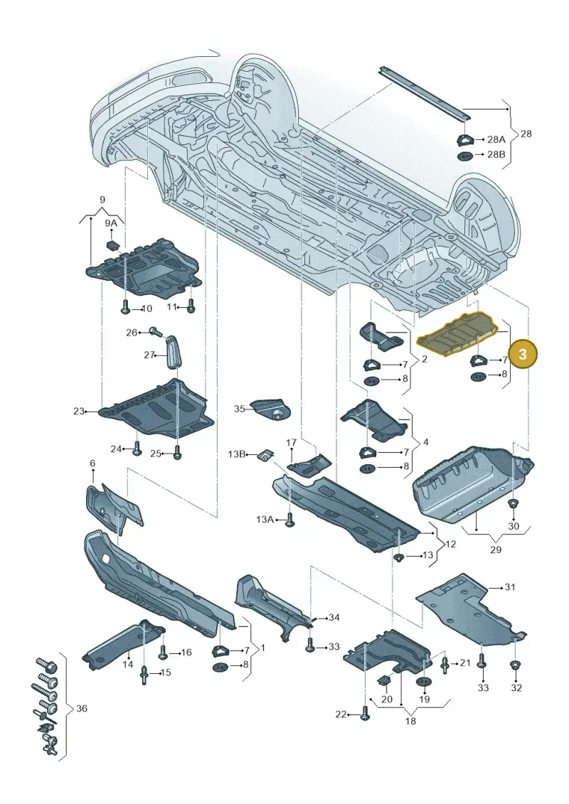 5Q0825701K — Audi A3 Sportback (2012-2016) diagram 745825000, position 3
