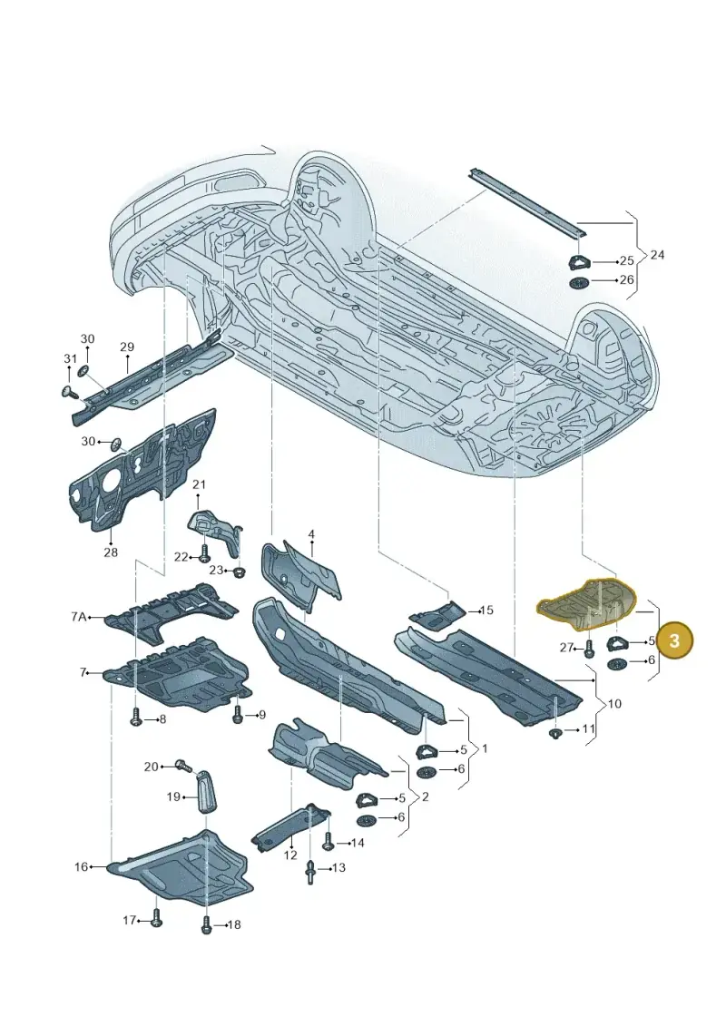 5Q0825701L — Audi A3 Sportback (2016-2020) diagram 890825100, position 3