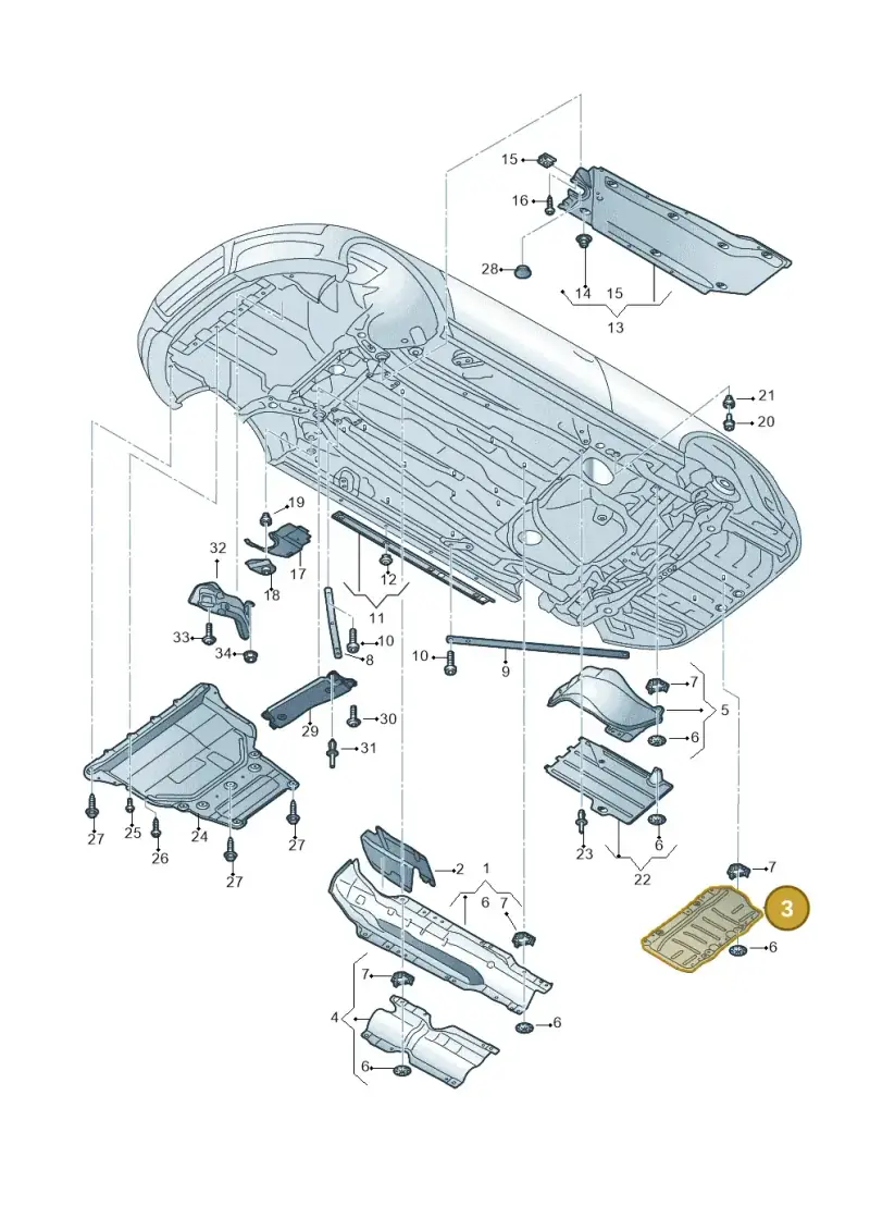 5Q0825701M — Audi A3 Cab. 1.4 (2013-2016) diagram 778825000, position 3
