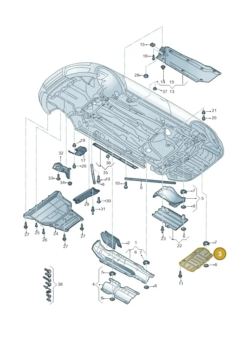 5Q0825701M — Audi A3 Cabrio (2016-2020) diagram 891825000, position 3