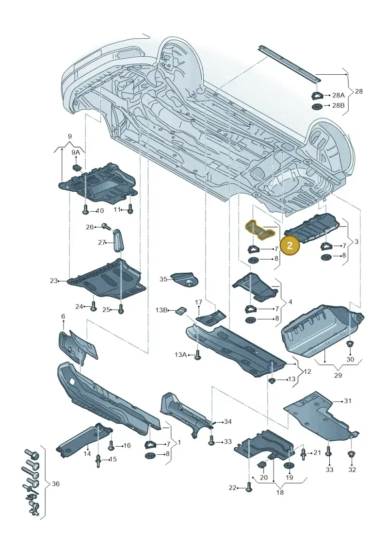 5Q0825721D — Audi A3 Sportback (2012-2016) diagram 745825000, position 2