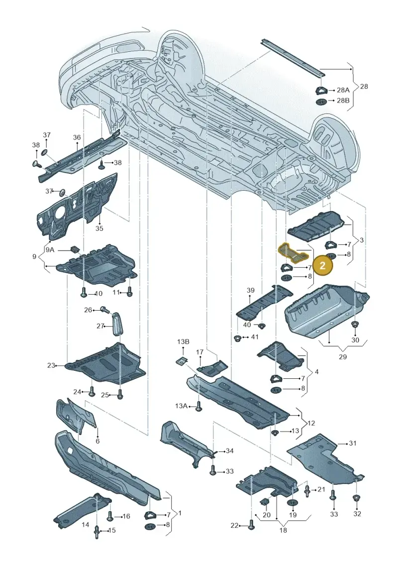 5Q0825721E — Audi A3 Sportback (2016-2020) diagram 890825000, position 2
