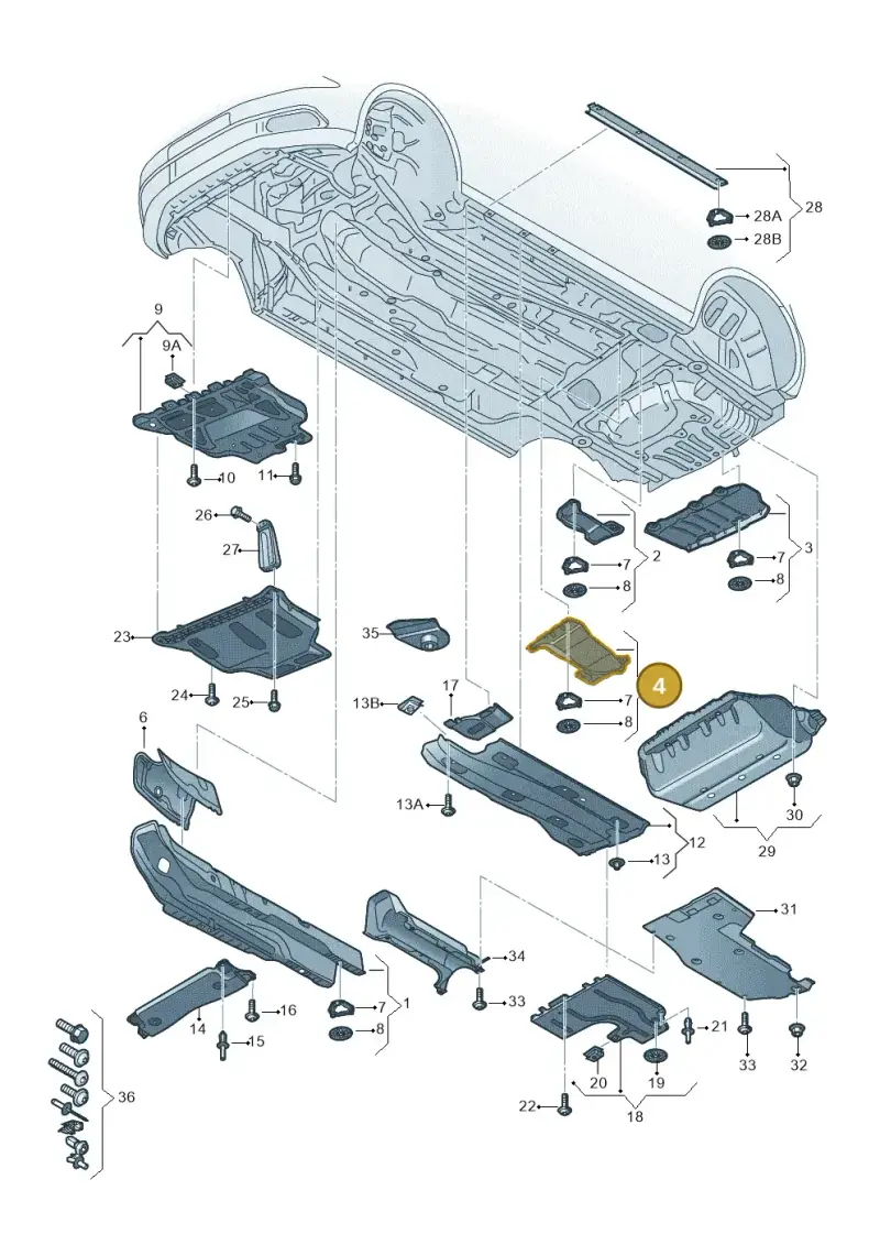 5Q0825729 — Audi A3 Sportback (2012-2016) diagram 745825000, position 4