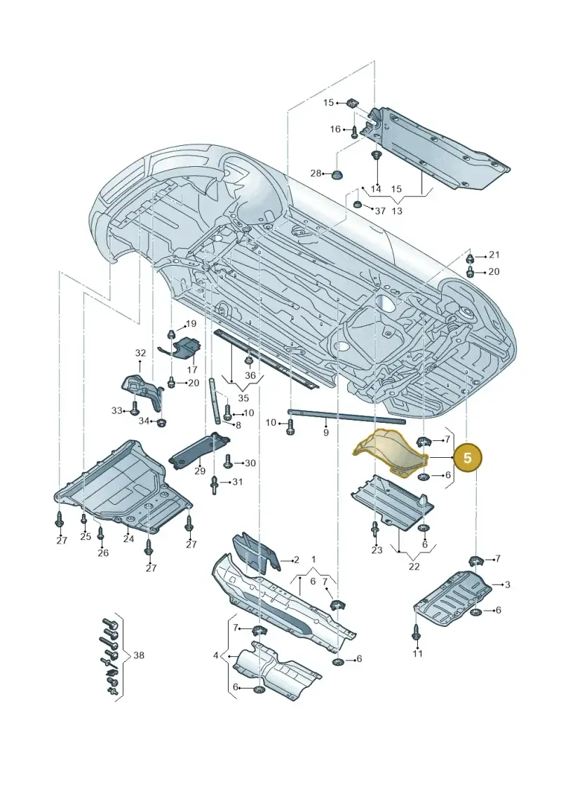 5Q0825729 — Audi A3 Cabrio (2016-2020) diagram 891825000, position 5