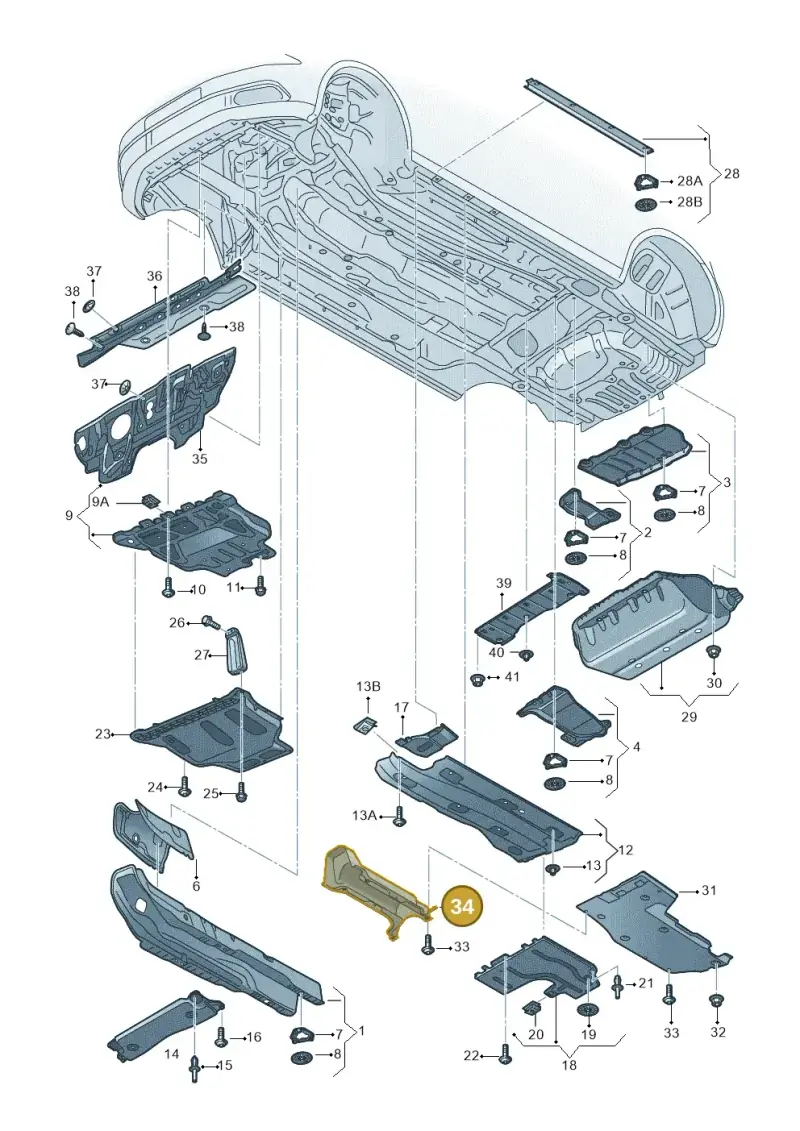 5Q0825755D — Audi A3 Sportback (2016-2020) diagram 890825000, position 34