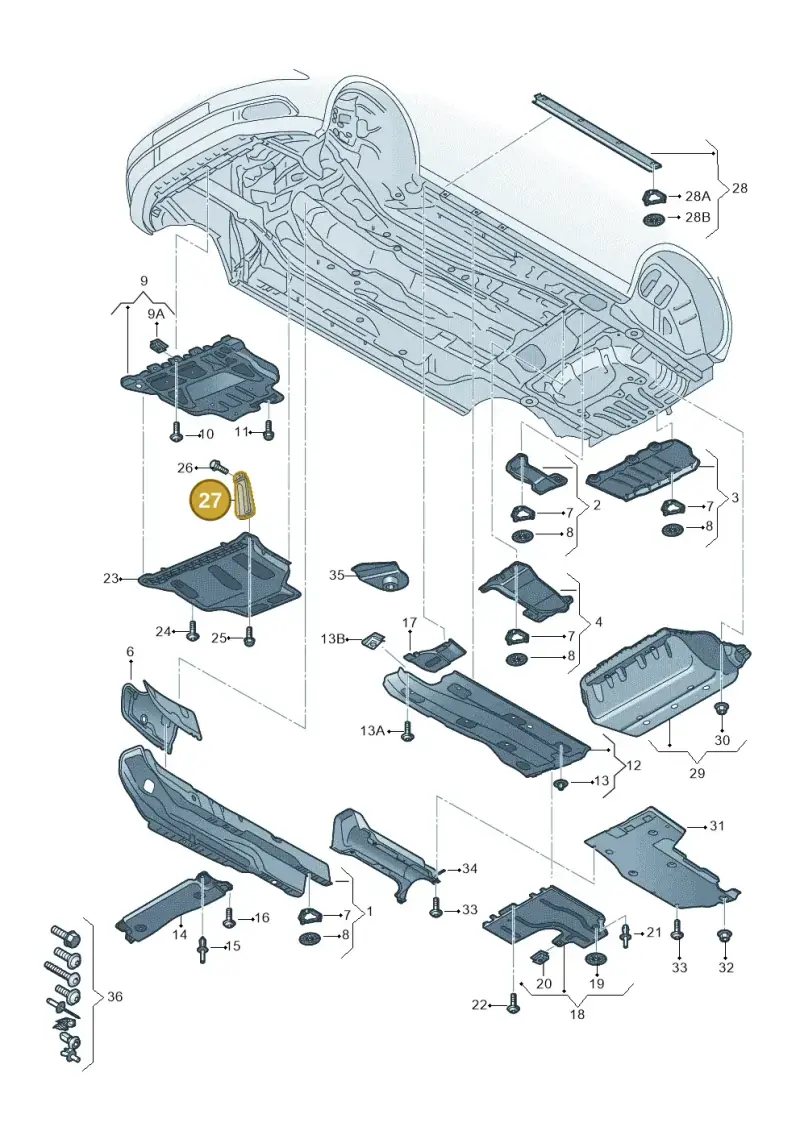 5Q0825922 — Audi A3 Sportback (2012-2016) diagram 745825000, position 27