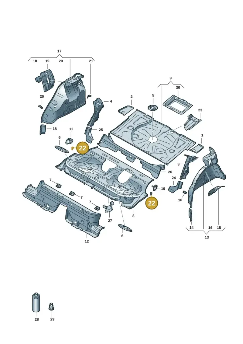 5Q0885473 — Audi A3 Sportback (2019-2021) diagram 596803051, position 22