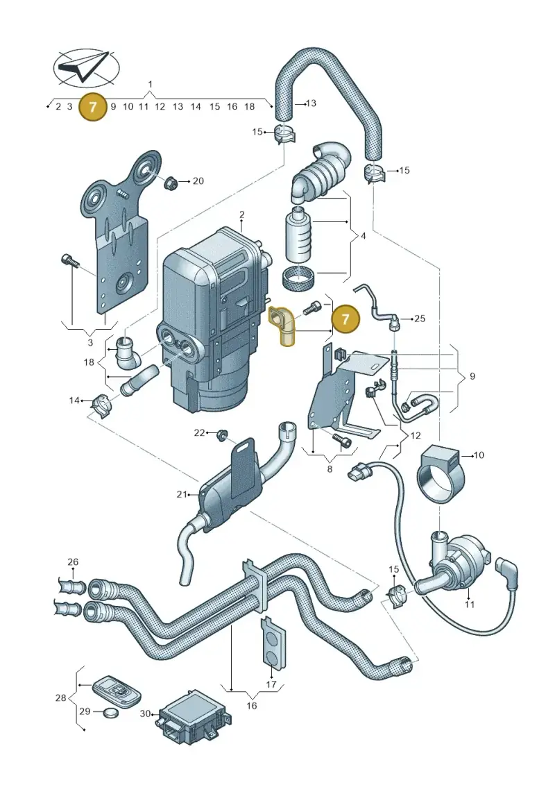 5Q0898061 — Audi A3 Sportback (2019-2021) diagram 596819700, position 7
